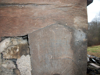 Steeple style Corner Notch showing crafsmanship of Ohio Log Cabin