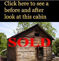 Pre Civil War Appalachian log cabin V notch and small chink joints.